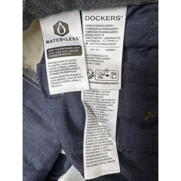 Dockers Mens Signature Iron Free Beige Khaki Pants Classic Fit 44x30 - Picture 6 of 8